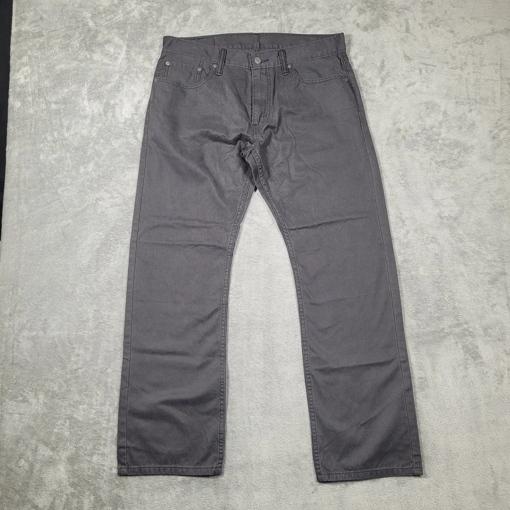 Levi's 514 Jeans Mens 34x30 Straight Leg Charcoal Gray Pants White Tab